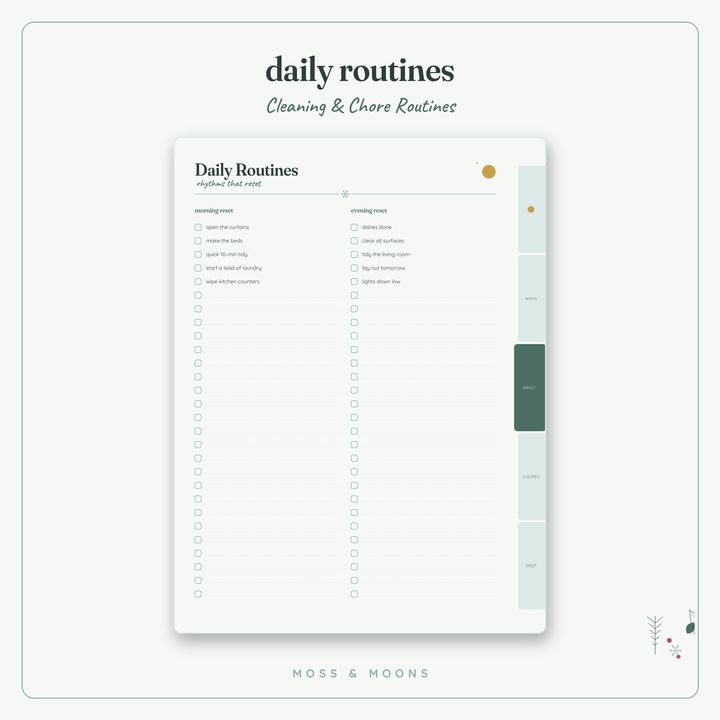 Cleaning & Chores inside pages