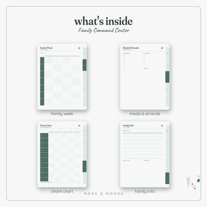 Family Command Center inside pages