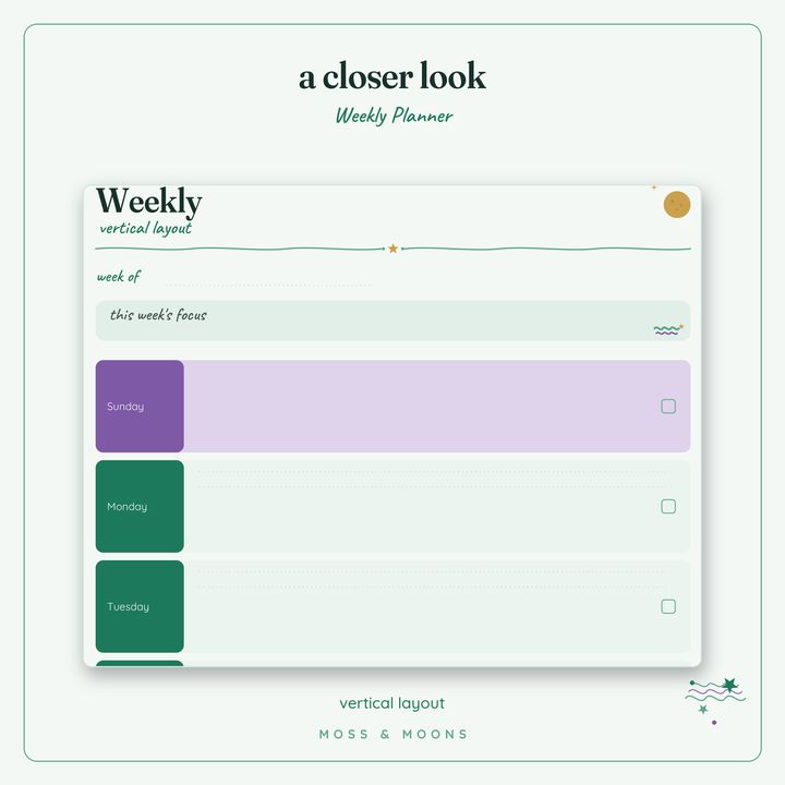 Weekly Planner detail