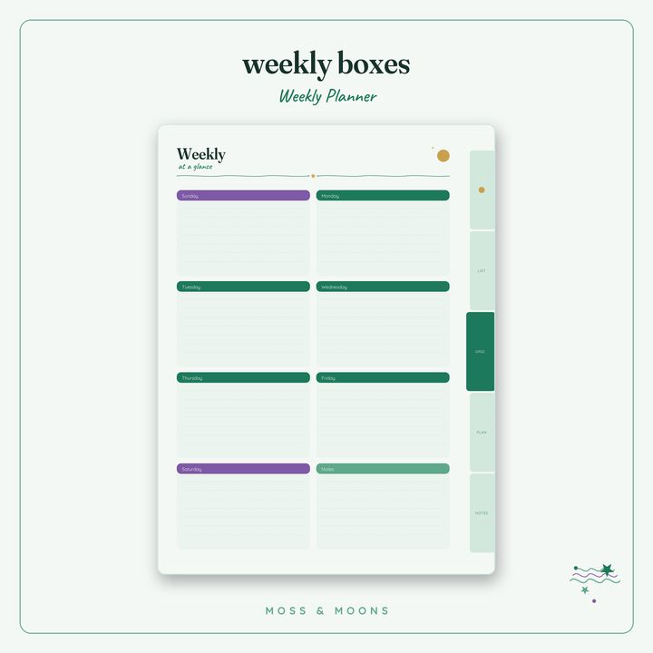 Weekly Planner inside pages
