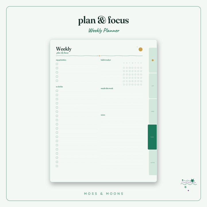 Weekly Planner inside pages