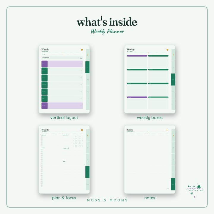 Inside the Weekly Planner — Aurora digital planner