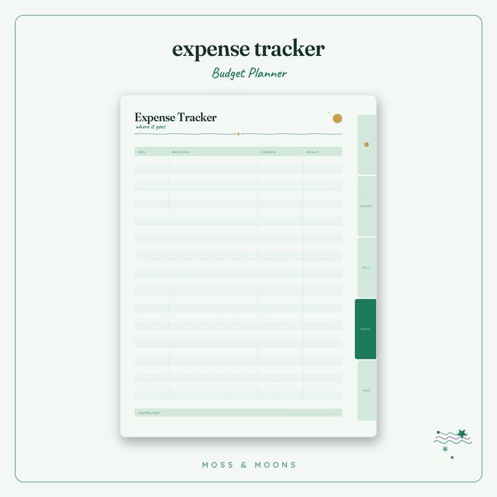 Budget Planner inside pages