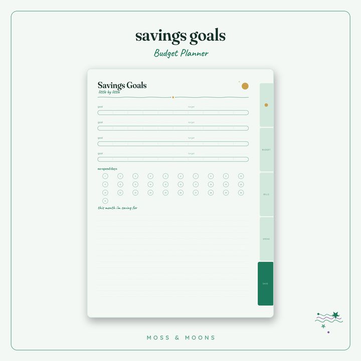 Budget Planner inside pages