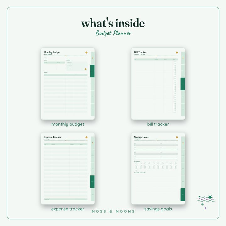 Budget Planner inside pages