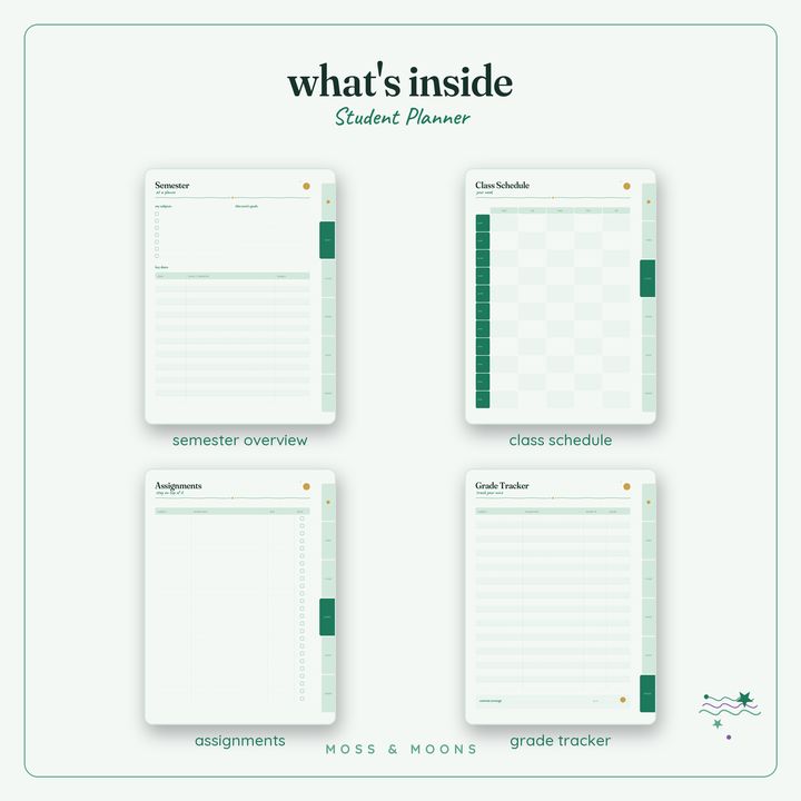 Student Planner inside pages