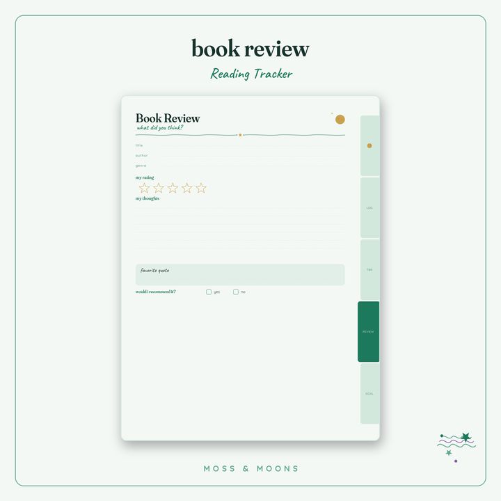 Reading Tracker inside pages