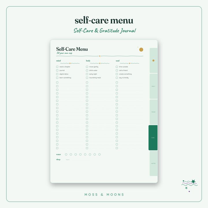 Self-Care Journal inside pages
