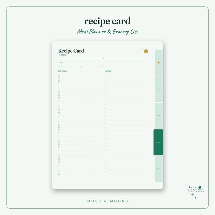Meal Planner inside pages
