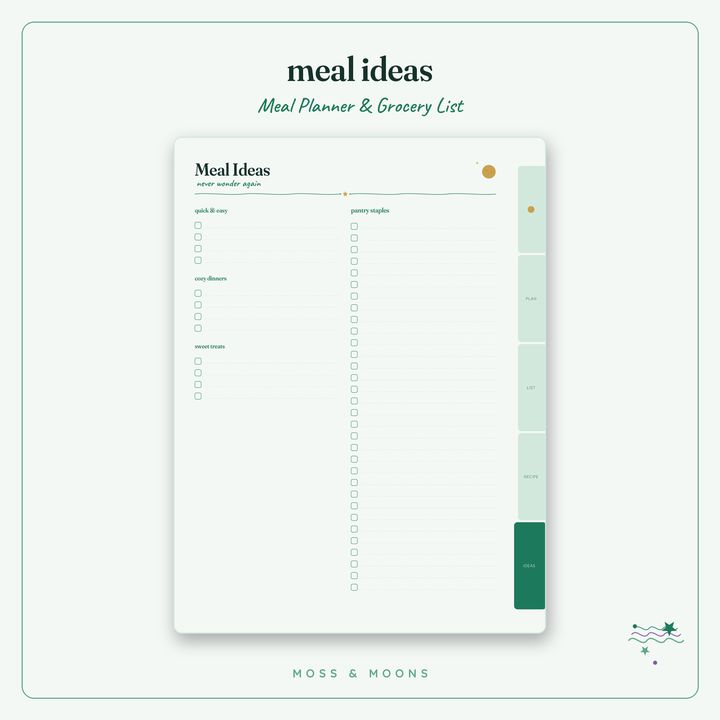 Meal Planner inside pages