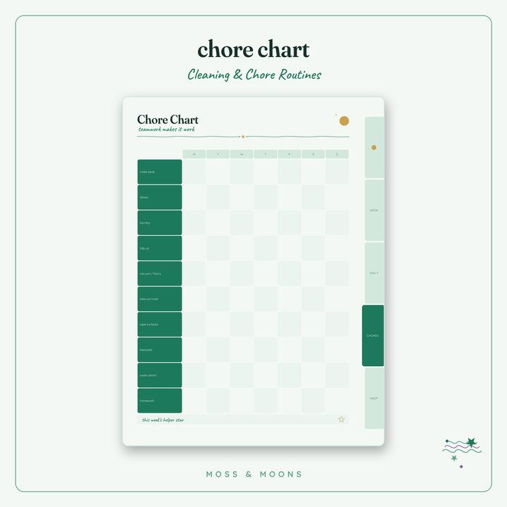 Cleaning & Chores inside pages