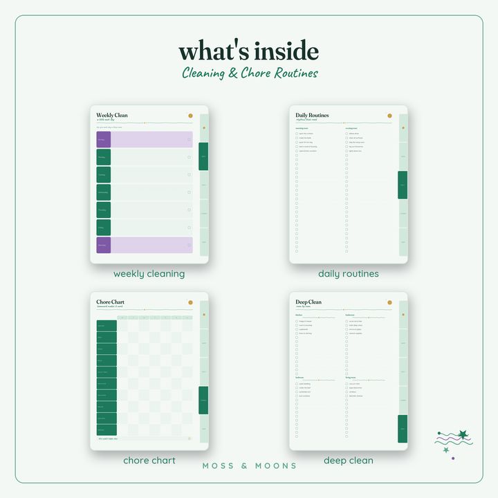 Inside the Cleaning & Chores — Aurora digital planner