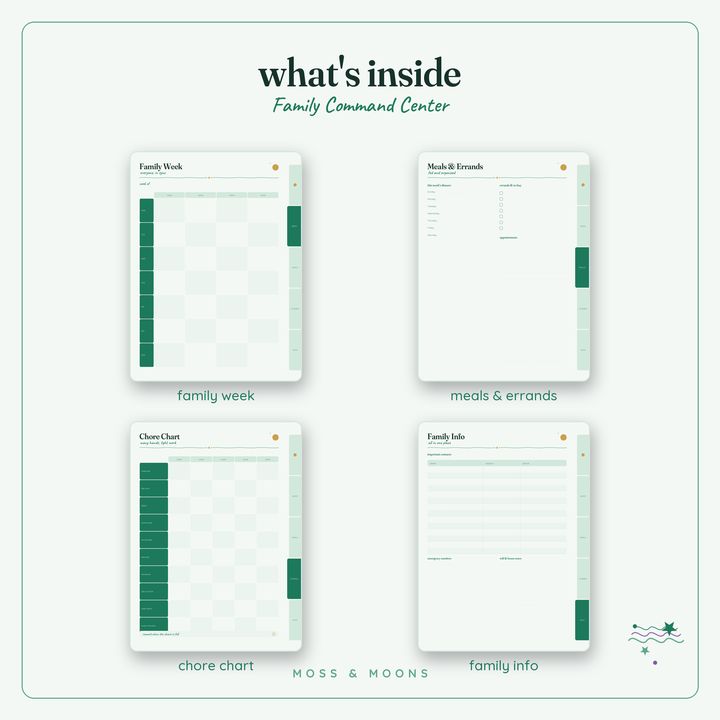 Family Command Center inside pages