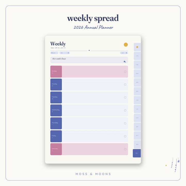 2026 Annual Planner inside pages