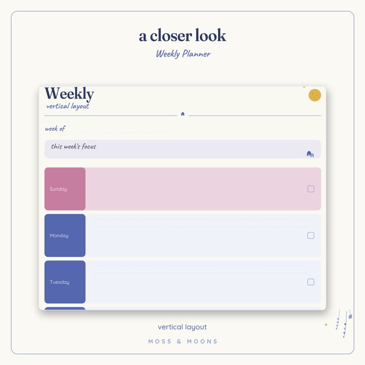 Weekly Planner detail