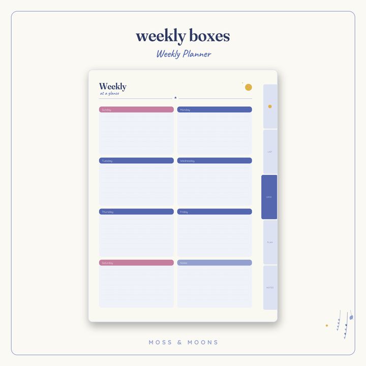 Weekly Planner inside pages