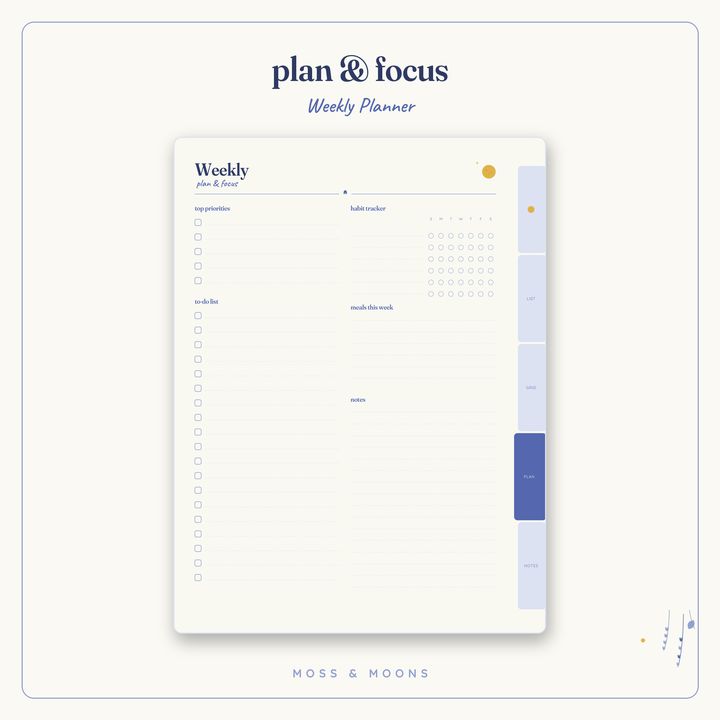 Weekly Planner inside pages