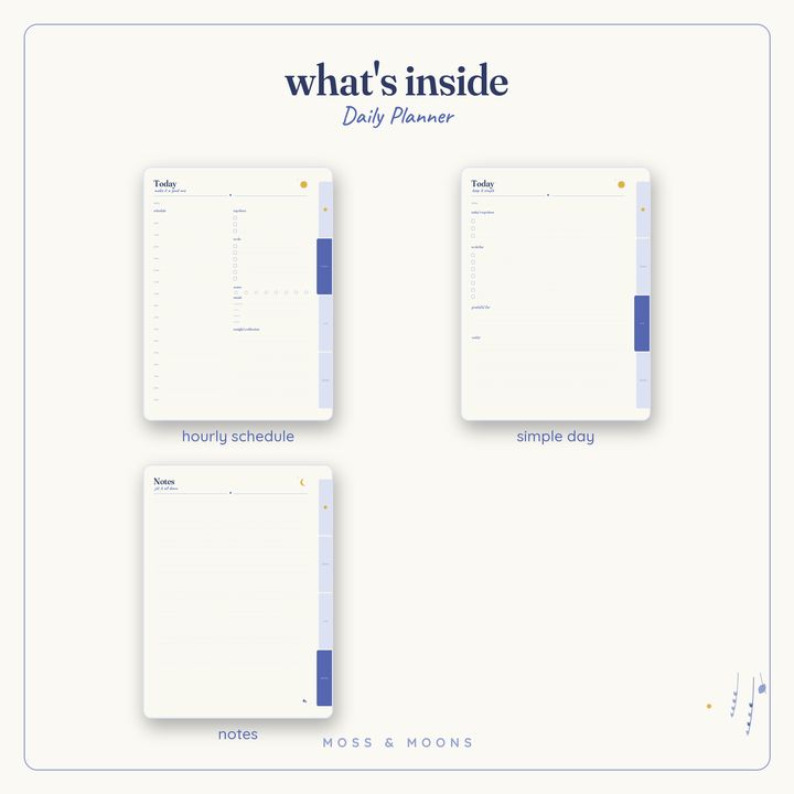 Inside the Daily Planner — Bluebell digital planner