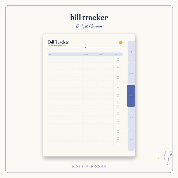 Budget Planner inside pages