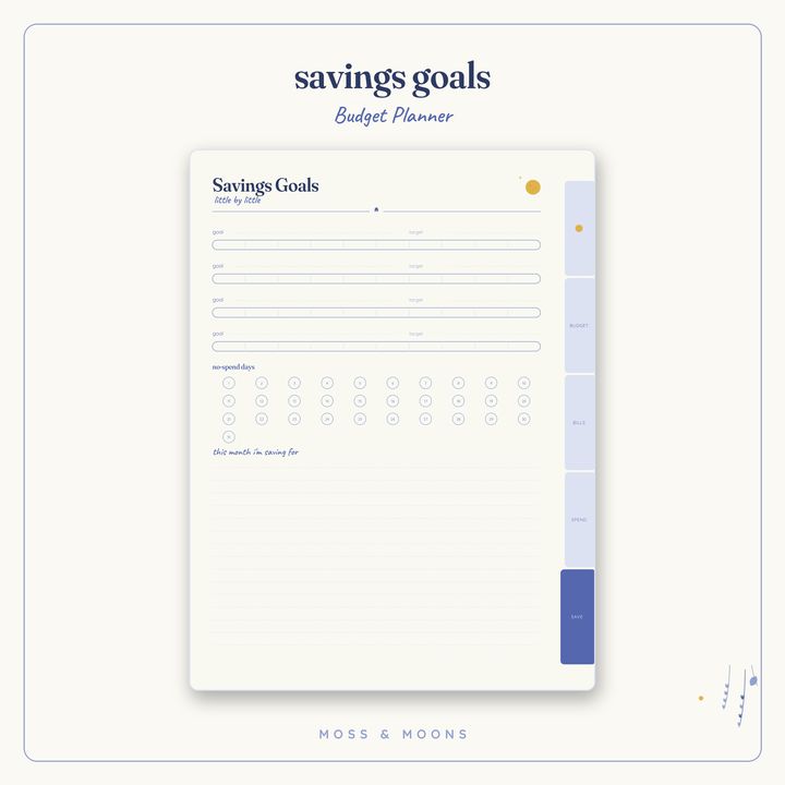 Budget Planner inside pages