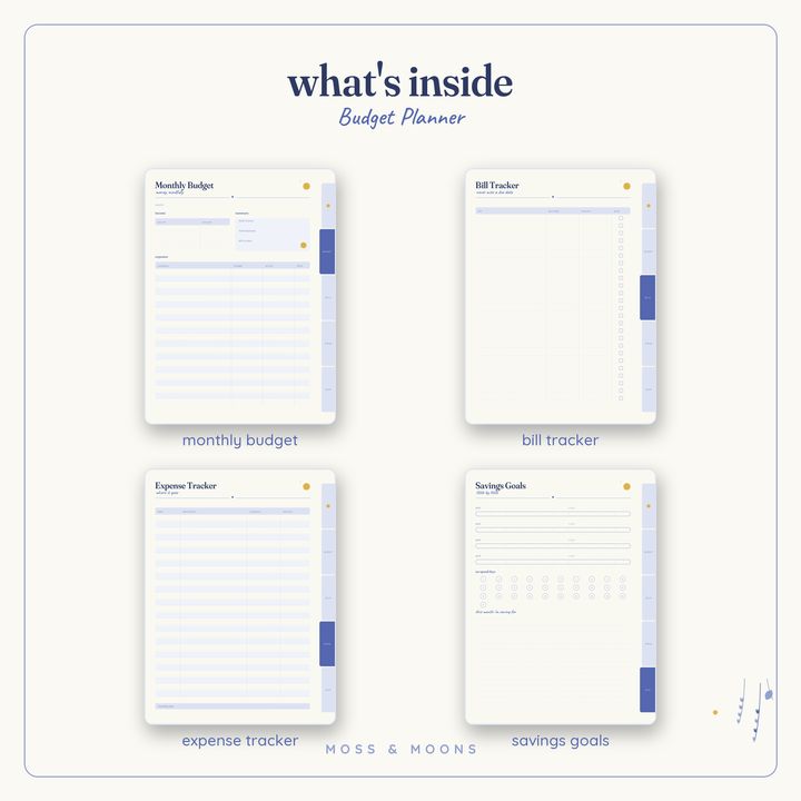 Budget Planner inside pages