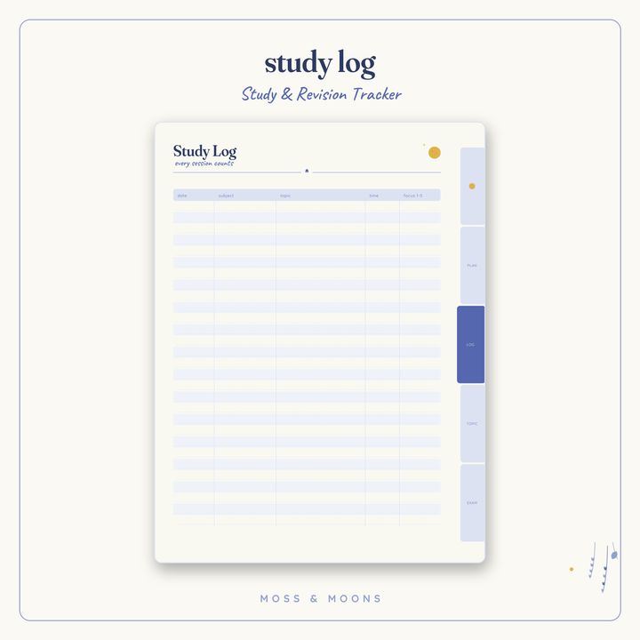 Study & Revision Tracker inside pages