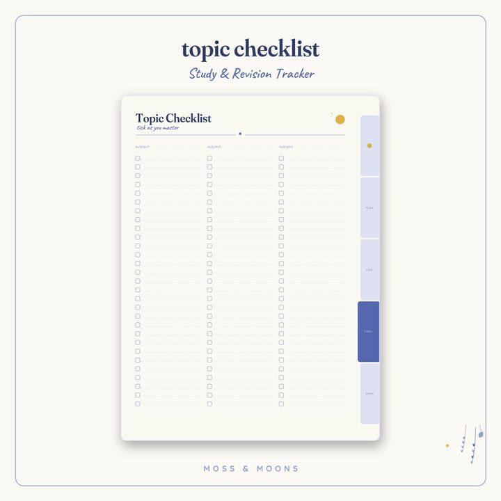 Study & Revision Tracker inside pages