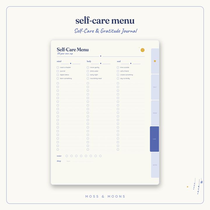 Self-Care Journal inside pages