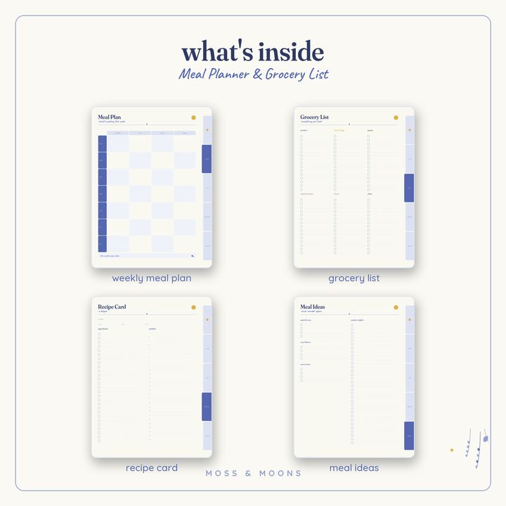 Inside the Meal Planner — Bluebell digital planner