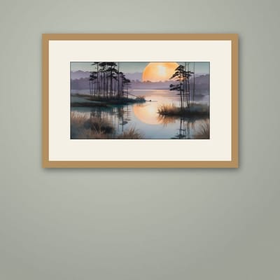 Evening Shallows — framed in a styled room