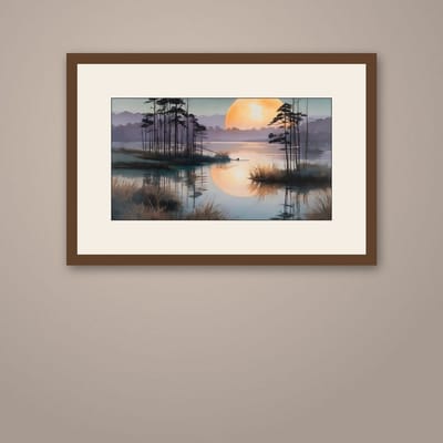 Evening Shallows — framed in a styled room