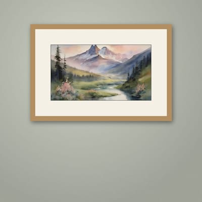 Snowmelt — framed in a styled room