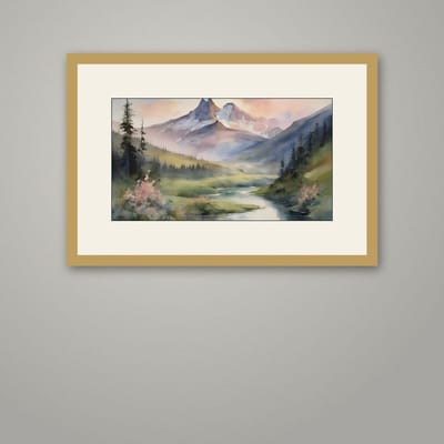Snowmelt — framed in a styled room