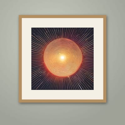 Solar Disc — framed in a styled room