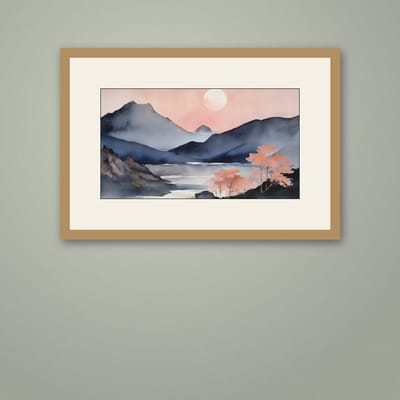 The Mountain Wakes — framed in a styled room