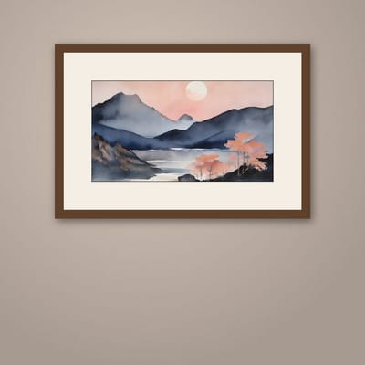 The Mountain Wakes — framed in a styled room
