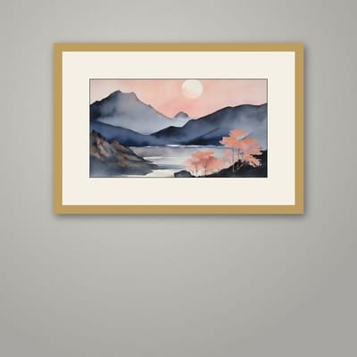 The Mountain Wakes — framed in a styled room