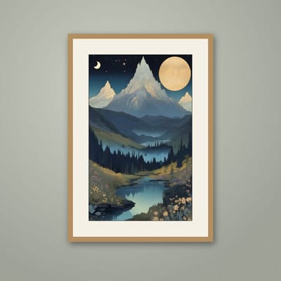 The Mountains Are Out — framed in a styled room