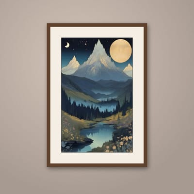 The Mountains Are Out — framed in a styled room
