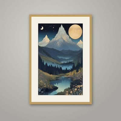 The Mountains Are Out — framed in a styled room