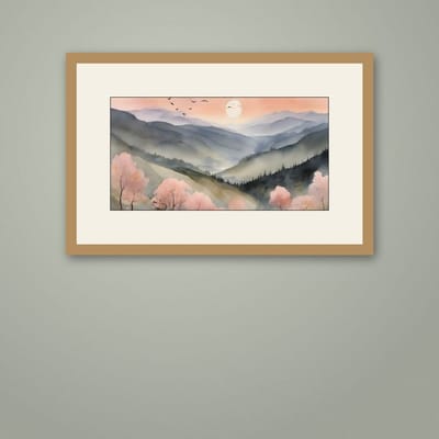 The Quiet Range — framed in a styled room