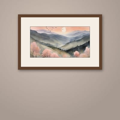 The Quiet Range — framed in a styled room