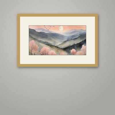 The Quiet Range — framed in a styled room